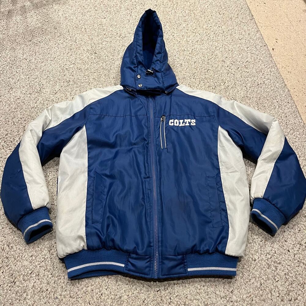 NFL Indianapolis Colts Full Zip Jacket M Mens Removable Hood Fall Football